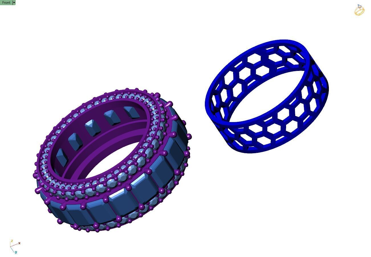 Custom Emerald Diamond Band - Eternity Diamond Ring 3D print model_12