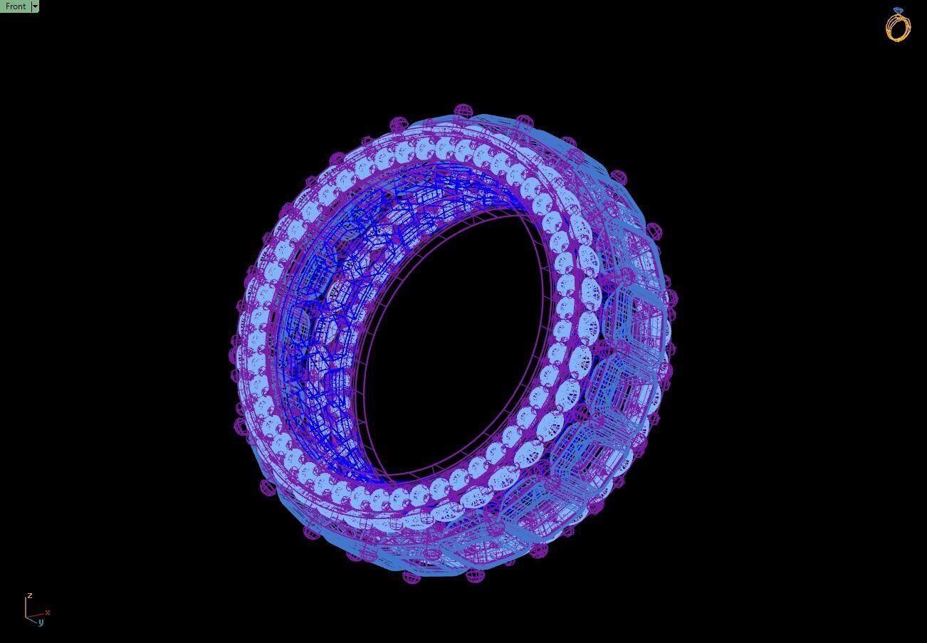 Custom Emerald Diamond Band - Eternity Diamond Ring 3D print model_15