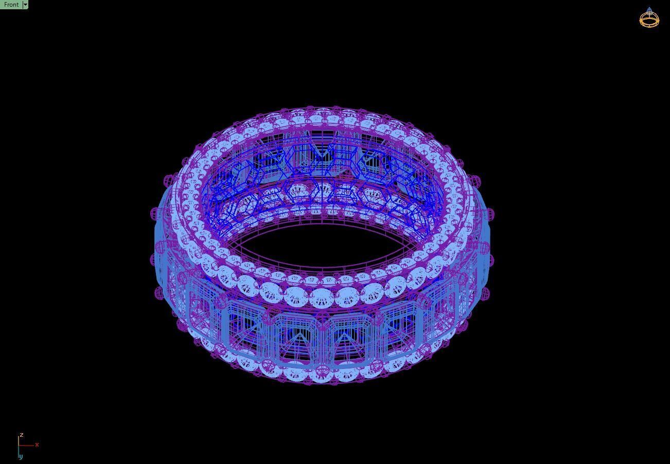 Custom Emerald Diamond Band - Eternity Diamond Ring 3D print model_16