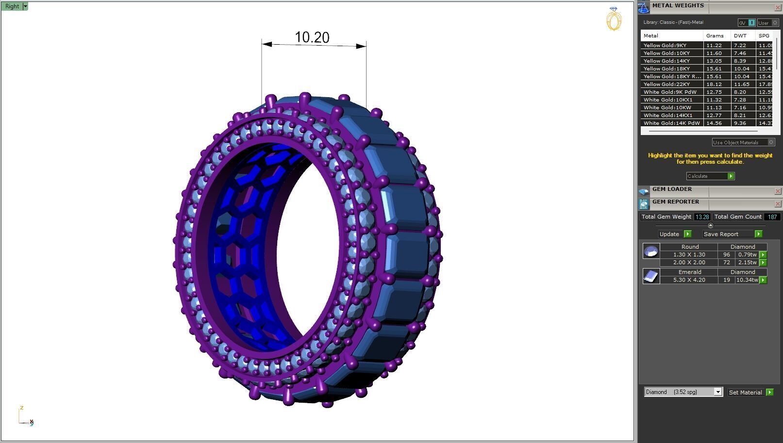 Custom Emerald Diamond Band - Eternity Diamond Ring 3D print model_6