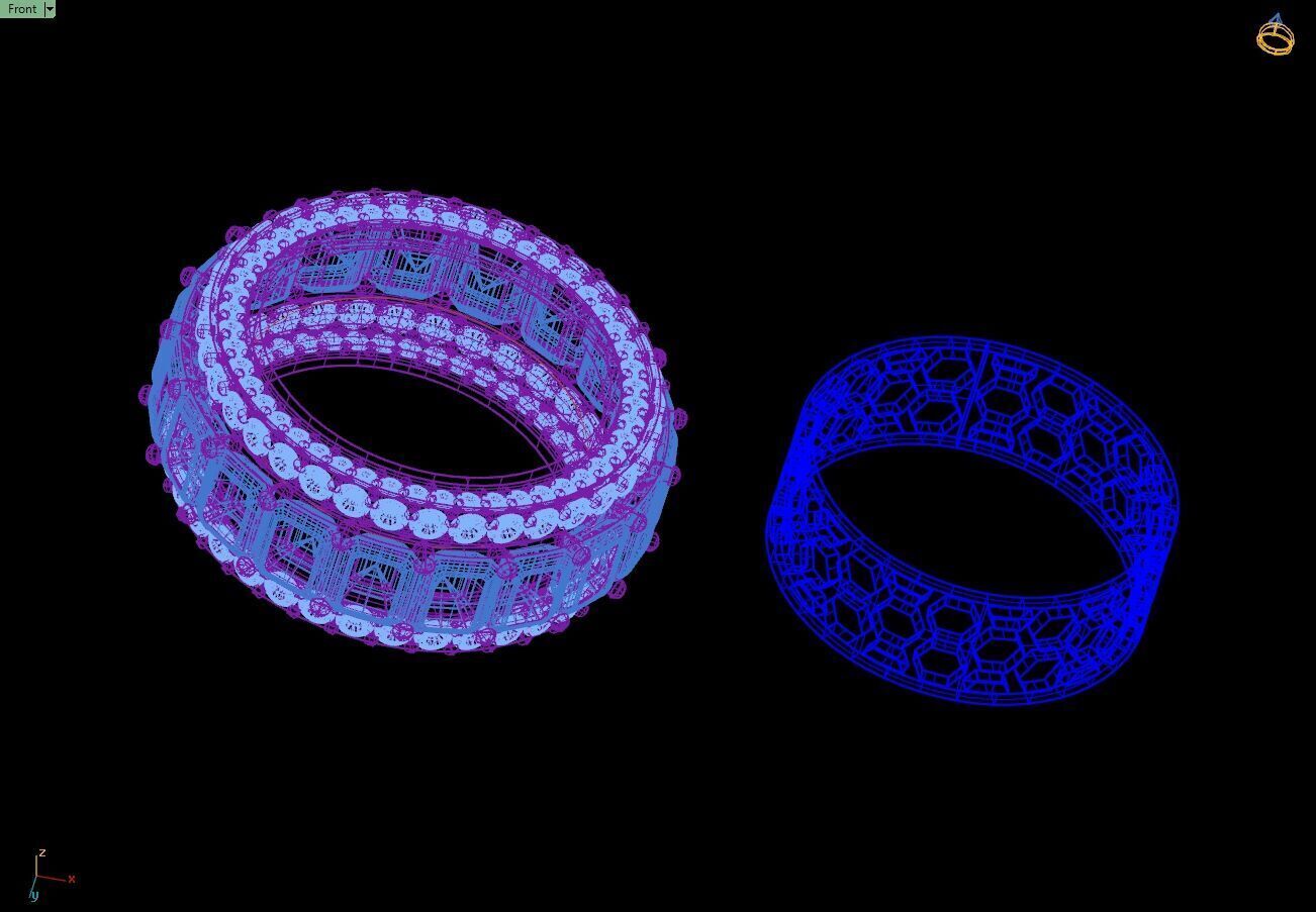 Custom Emerald Diamond Band - Eternity Diamond Ring 3D print model_17