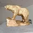 polar bear low poly geometrical standing statue STL