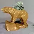 polar bear low poly geometrical standing planter 