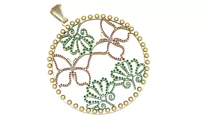 TREE BUTTERFLY PENDANT 3D PRINTABLE MODEL 