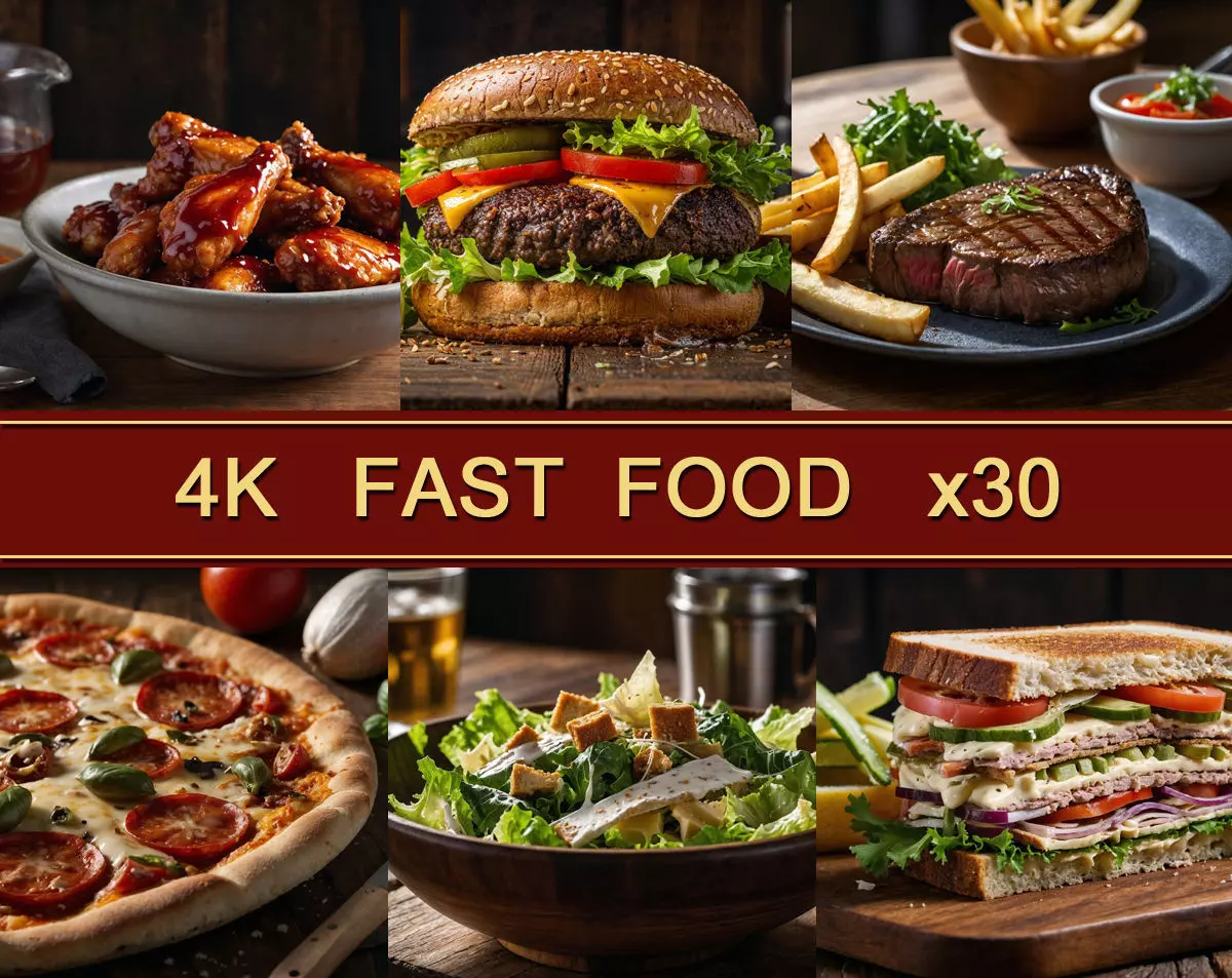 4k Fast Food Images x30 Texture