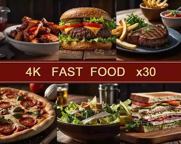 4k Fast Food Images x30 Texture