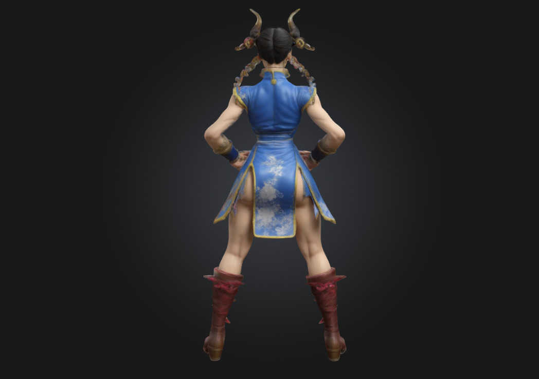 Chun-Li  Highly Detailed 3D Printable Collectible Figurine 3D print model_2