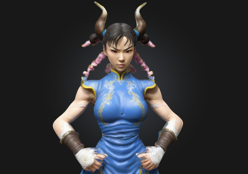 Chun-Li  Highly Detailed 3D Printable Collectible Figurine 3D print model_1