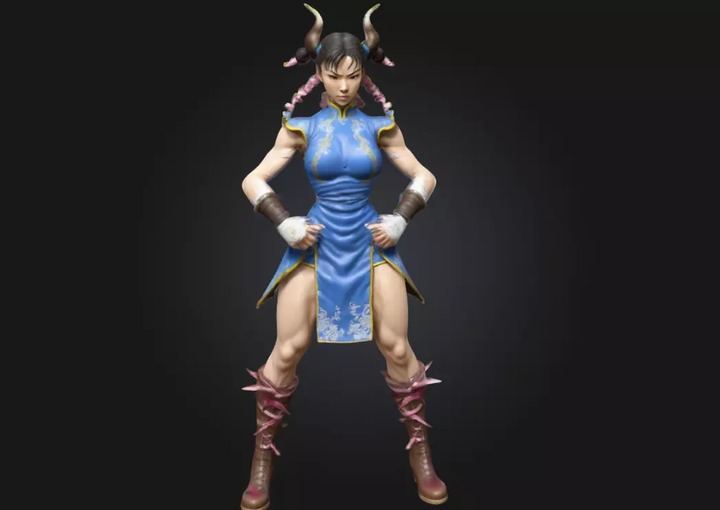 Chun-Li  Highly Detailed 3D Printable Collectible Figurine 3D print model_0