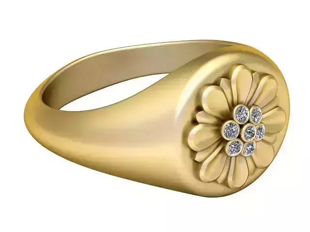 JASMINE FLOWER DESING GOLD RING 3D PRINTABLE MODEL