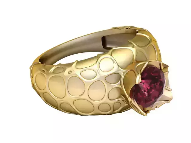 STYLISH DESIGN RUBY RING 3D PRINTABLE MODEL 3D print model