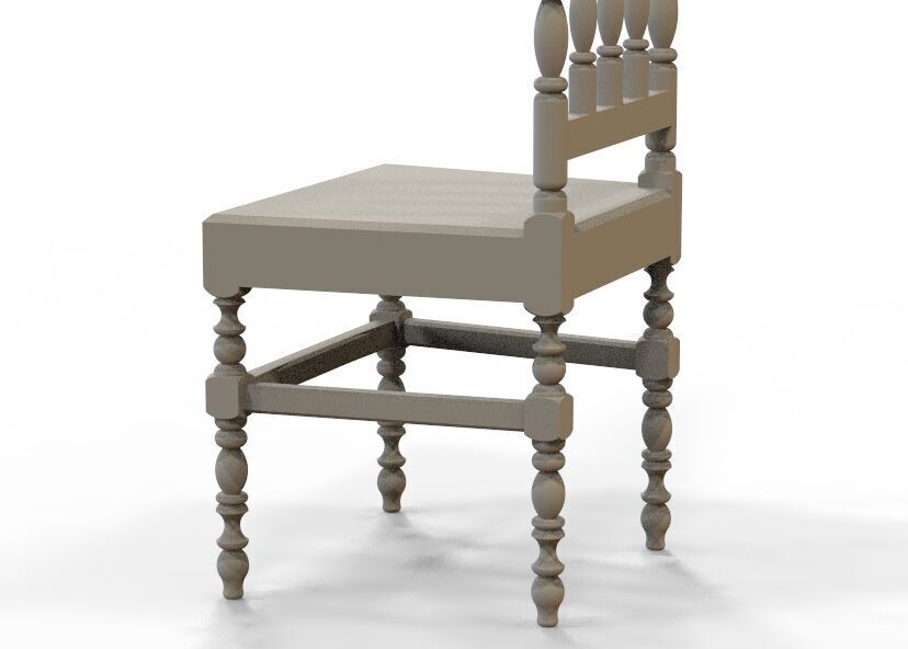 Vintage Wooden Chair-02 3D print model_35