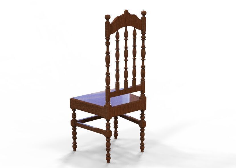 Vintage Wooden Chair-02 3D print model_49
