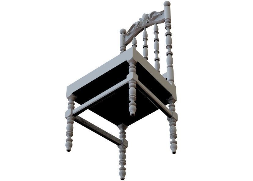 Vintage Wooden Chair-02 3D print model_36