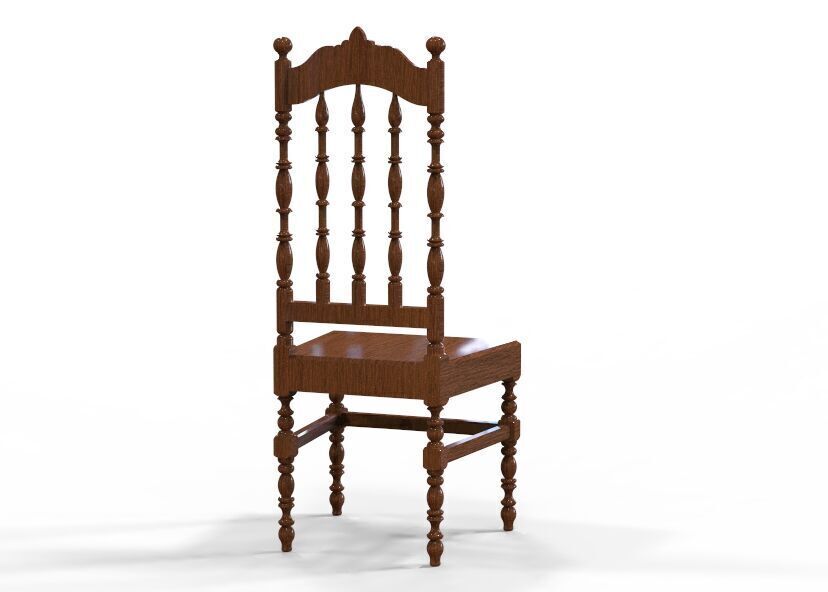 Vintage Wooden Chair-02 3D print model_47