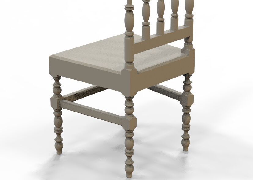Vintage Wooden Chair-02 3D print model_34