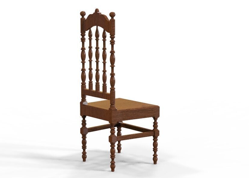Vintage Wooden Chair-02 3D print model_46