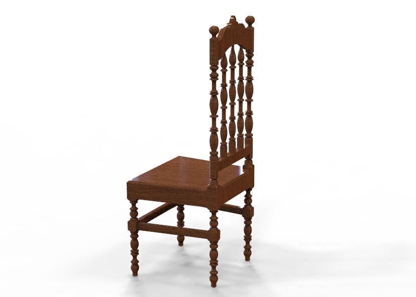 Vintage Wooden Chair-02 3D print model_50
