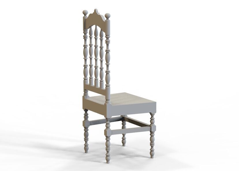 Vintage Wooden Chair-02 3D print model_19