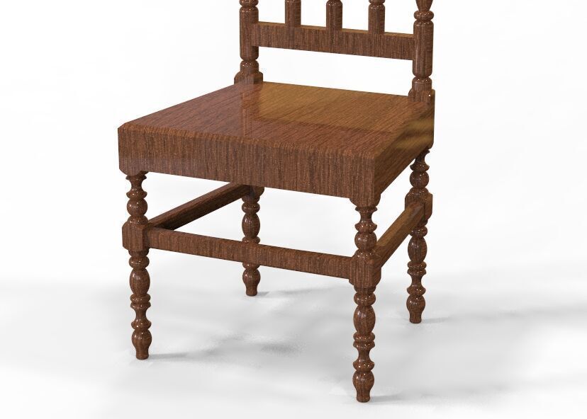 Vintage Wooden Chair-02 3D print model_53