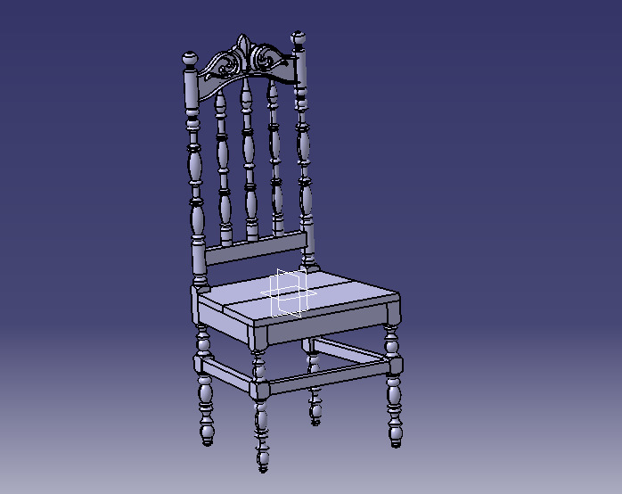 Vintage Wooden Chair-02 3D print model_5