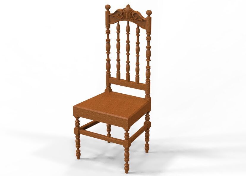 Vintage Wooden Chair-02 3D print model_4