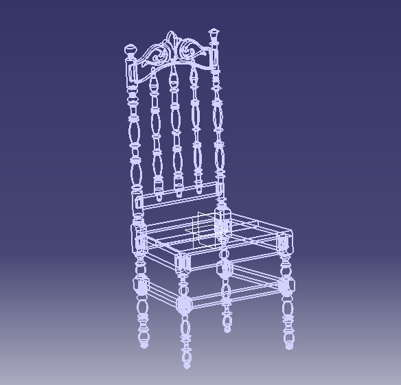 Vintage Wooden Chair-02 3D print model_7