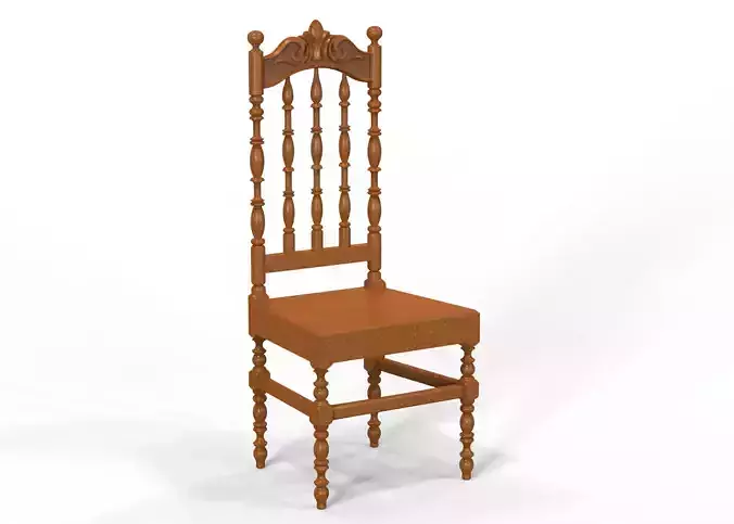 Vintage Wooden Chair-02 3D print model
