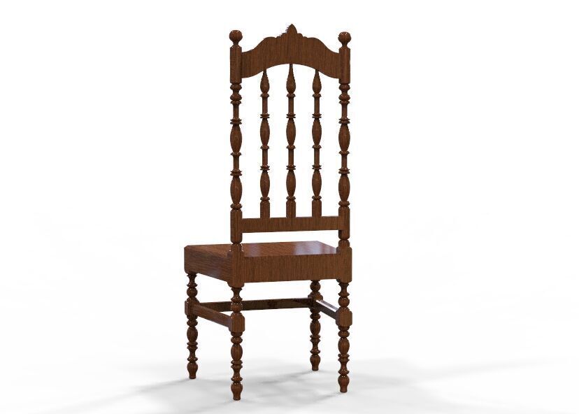 Vintage Wooden Chair-02 3D print model_48