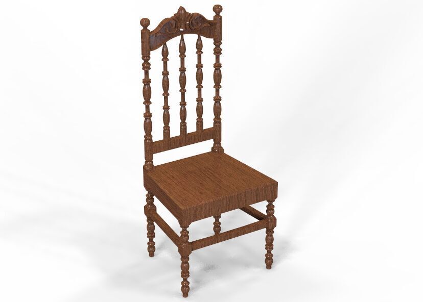 Vintage Wooden Chair-02 3D print model_40