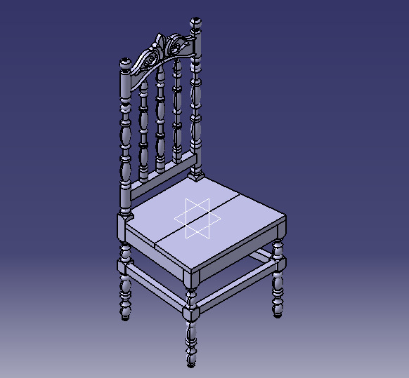 Vintage Wooden Chair-02 3D print model_79