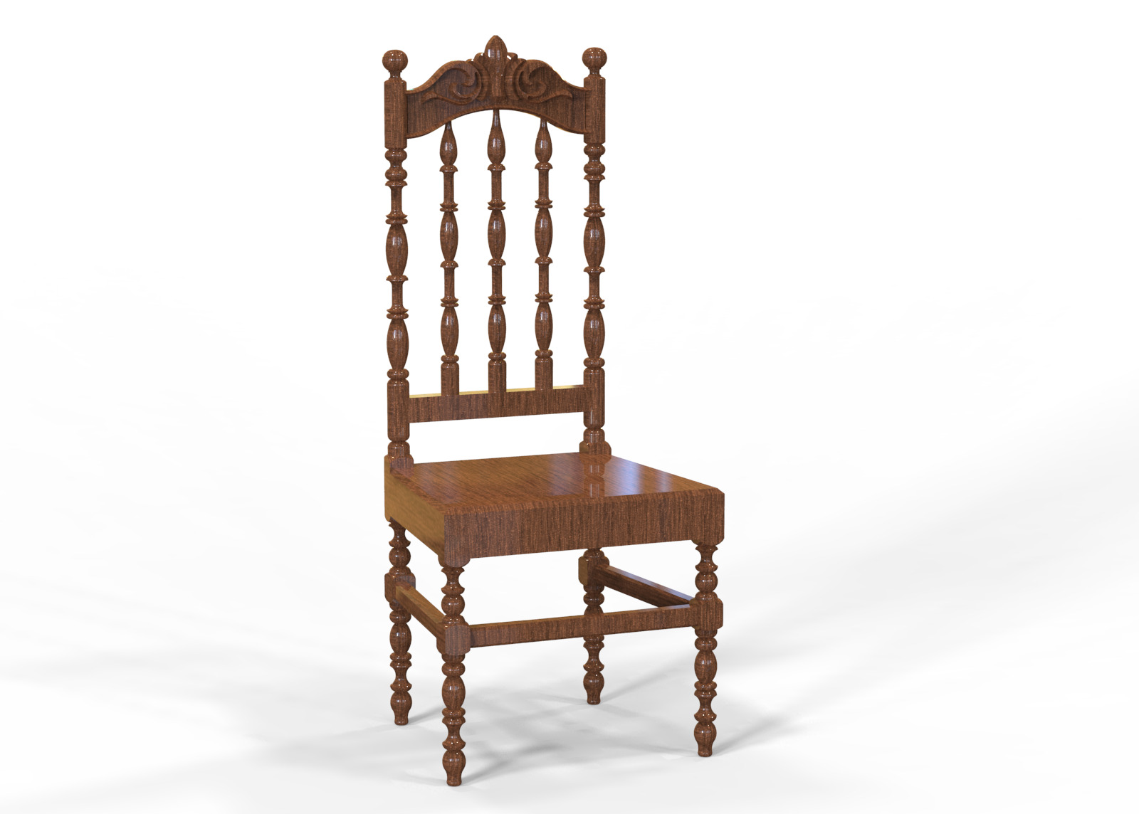 Vintage Wooden Chair-02 3D print model_67