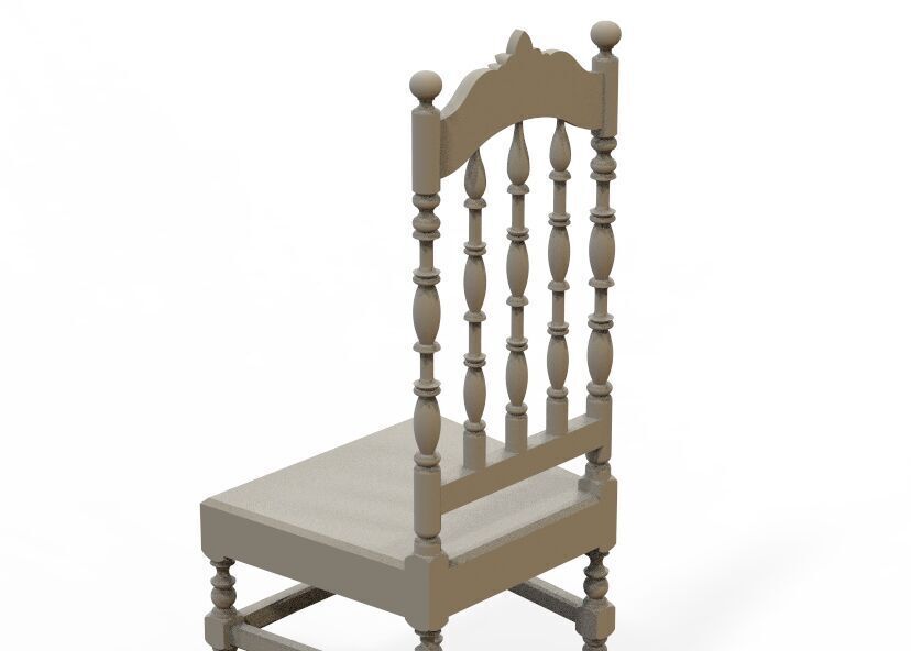 Vintage Wooden Chair-02 3D print model_33
