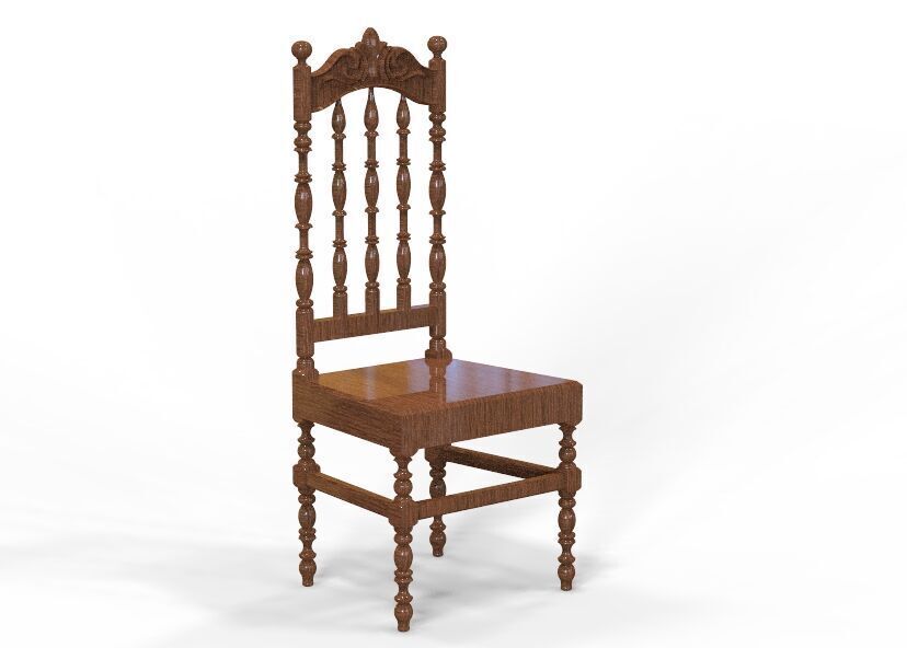 Vintage Wooden Chair-02 3D print model_45