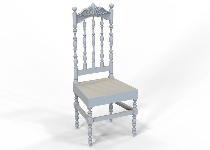 Vintage Wooden Chair-02 3D print model_16