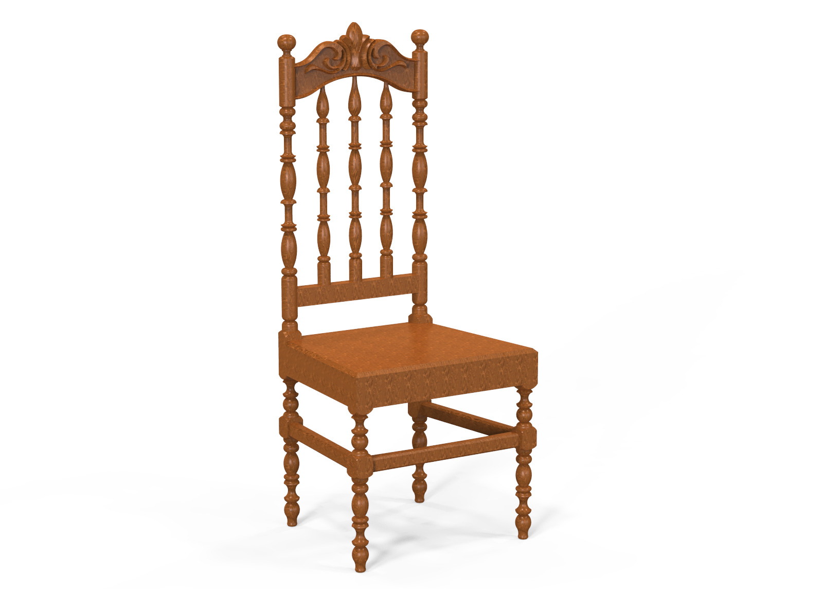 Vintage Wooden Chair-02 3D print model_44