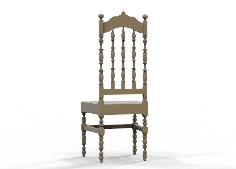 Vintage Wooden Chair-02 3D print model_22