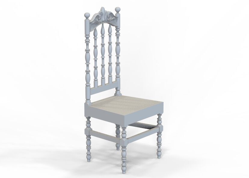 Vintage Wooden Chair-02 3D print model_17