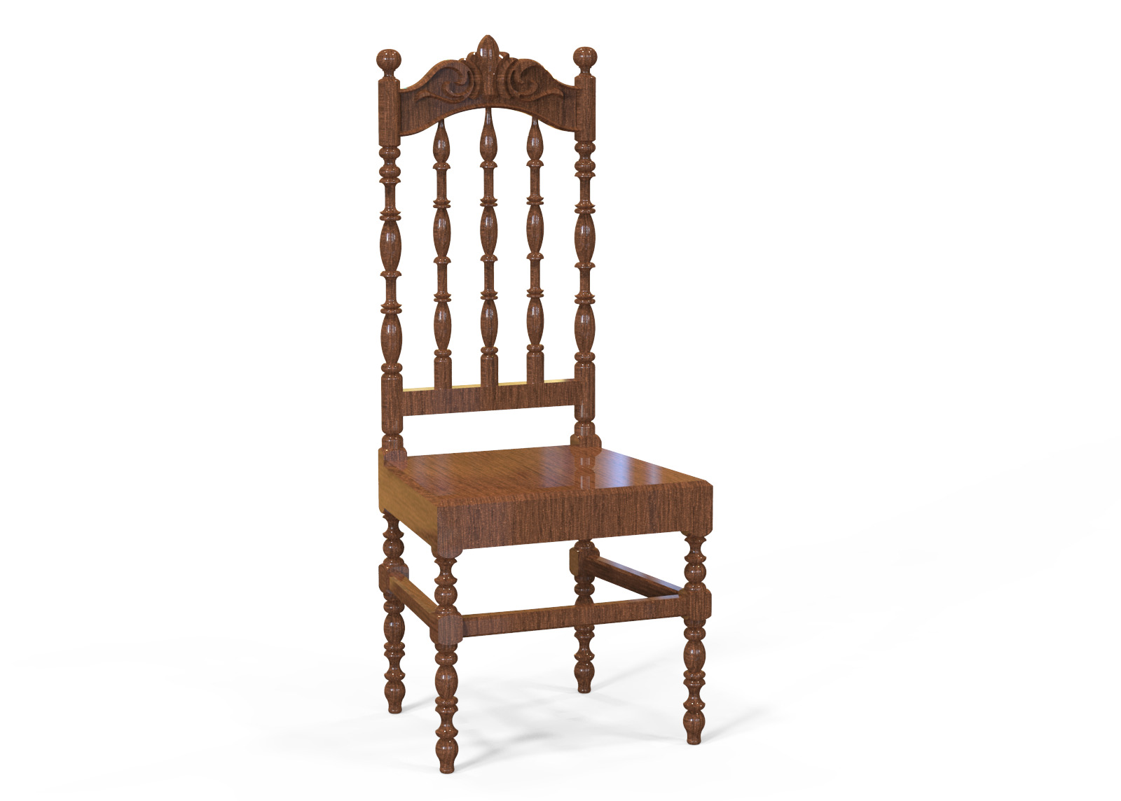 Vintage Wooden Chair-02 3D print model_43