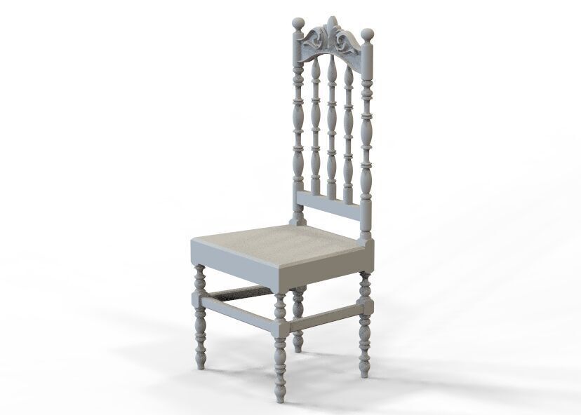 Vintage Wooden Chair-02 3D print model_25