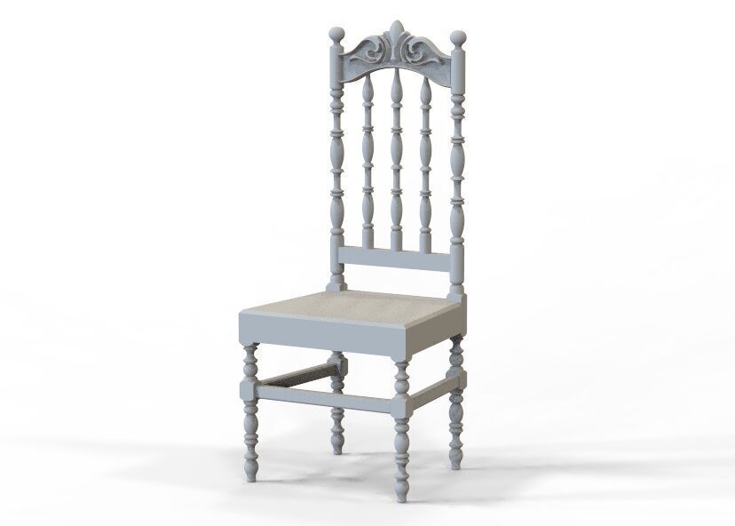 Vintage Wooden Chair-02 3D print model_26