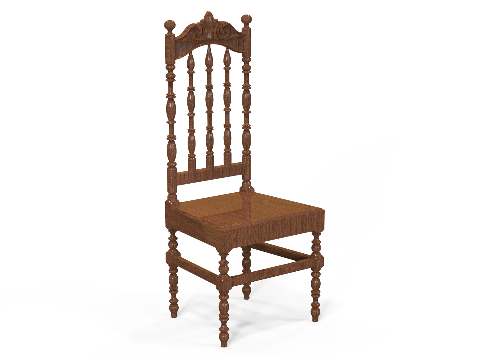 Vintage Wooden Chair-02 3D print model_42