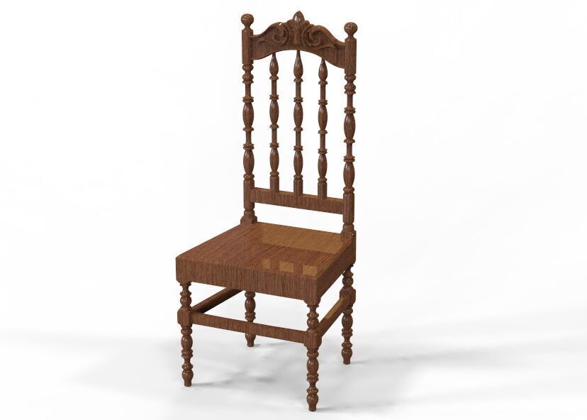 Vintage Wooden Chair-02 3D print model_52