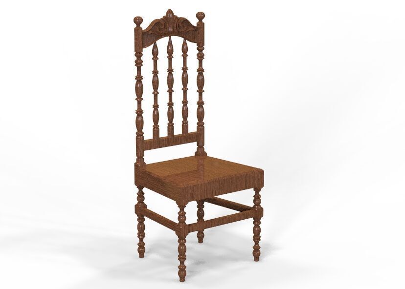 Vintage Wooden Chair-02 3D print model_41