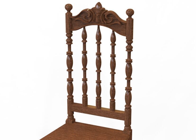 Vintage Wooden Chair-02 3D print model_6