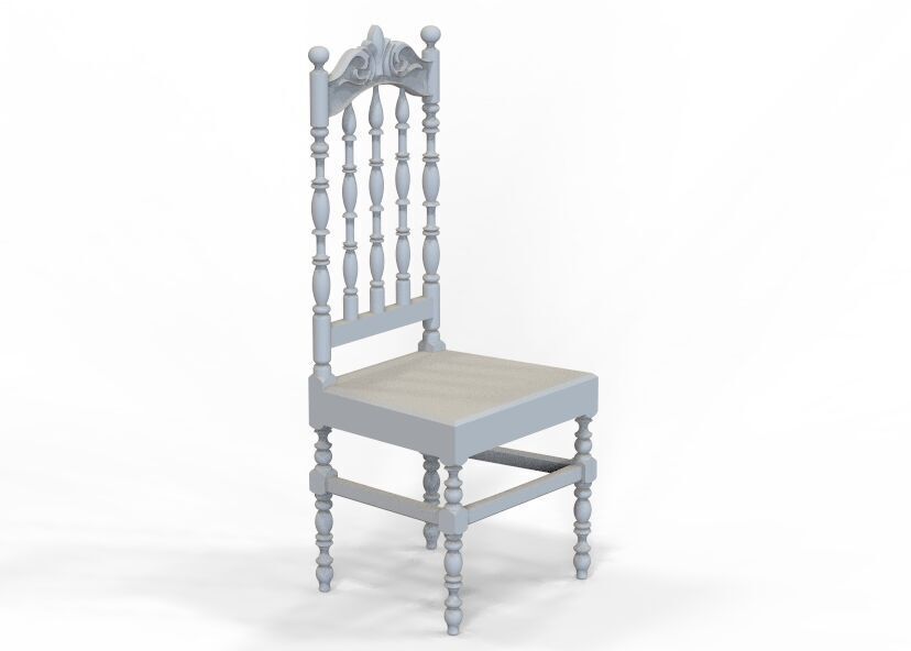 Vintage Wooden Chair-02 3D print model_24