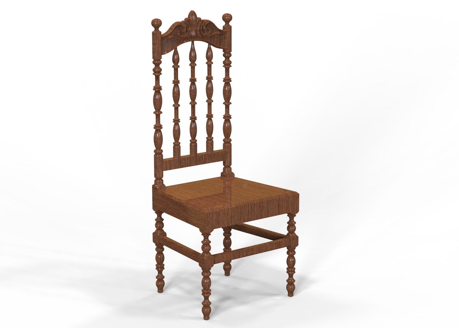 Vintage Wooden Chair-02 3D print model_56