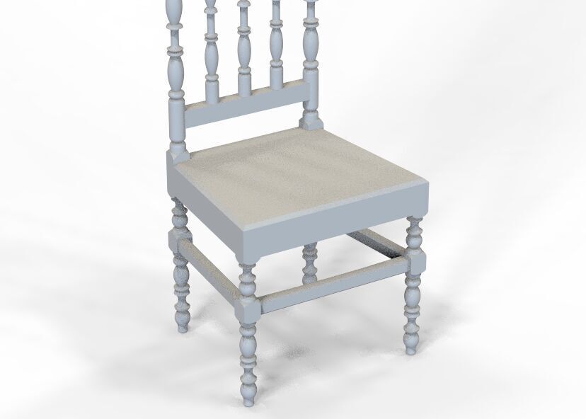 Vintage Wooden Chair-02 3D print model_38