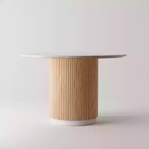 White marble and wood table 
