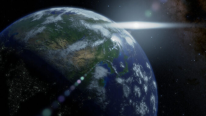 Realistic Earth Low-poly 3D model